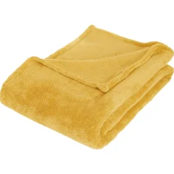 Plaid doux (180 cm) Tendresse Jaune ocre