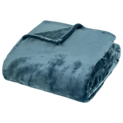 Plaid doux flanelle (180 x 230 cm) Cuddly Bleu foncé
