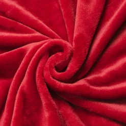 Plaid doux flanelle (130 x 180 cm) Didou Rouge