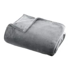 Plaid doux flanelle (130 x 180 cm) Didou Gris clair