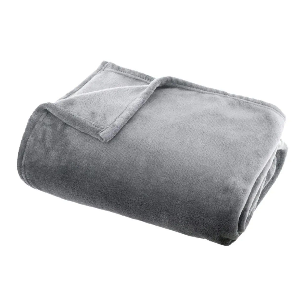 Plaid doux flanelle (130 x 180 cm) Didou Gris clair