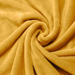 Plaid doux flanelle (130 x 180 cm) Didou Jaune moutarde