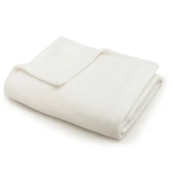 Plaid doux flanelle (130 x 180 cm) Didou Ivoire