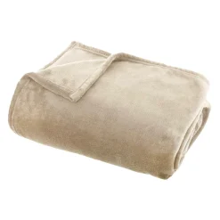 Plaid doux flanelle (125 x 150 cm) Didou Marron glacé