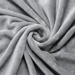 Plaid doux flanelle (220 x 240 cm) Didou Gris clair