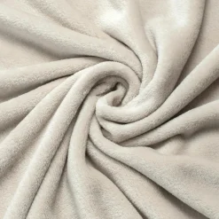 Plaid doux flanelle (180 x 230 cm) Didou Beige grège