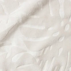 Plaid doux flanelle (130 x 180 cm) Flore Ecru