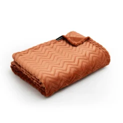 Plaid doux flanelle (180 x 230 cm) Zag Cuivre