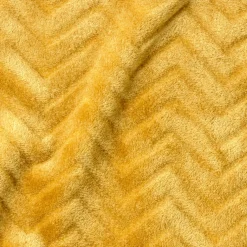 Plaid doux flanelle (130 x 180 cm) Zag Jaune moutarde