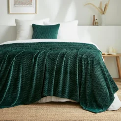 Plaid doux flanelle (180 x 230 cm) Zag Vert