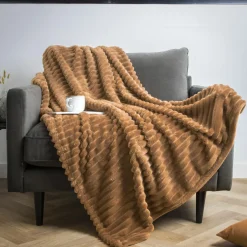 Plaid doux (125 x 150 cm) Dune Camel