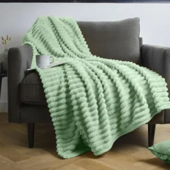 Plaid doux (125 x 150 cm) Dune Vert sauge
