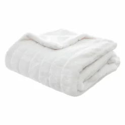 Plaid doux (120 x 160 cm) Manoir Blanc