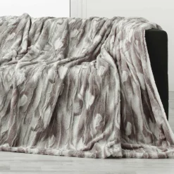 Plaid fausse fourrure (180 x 220 cm) Caribou Taupe