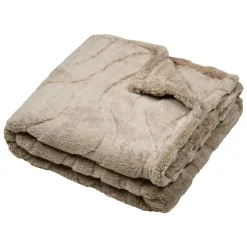 Plaid fausse fourrure (130 x 160 cm) Fauves Beige