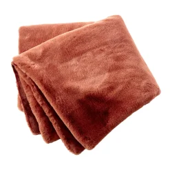 Plaid fausse fourrure (140 x 200 cm) Finn Terracotta