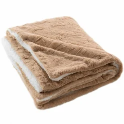 Plaid fausse fourrure (180 x 220 cm) Foxy Taupe