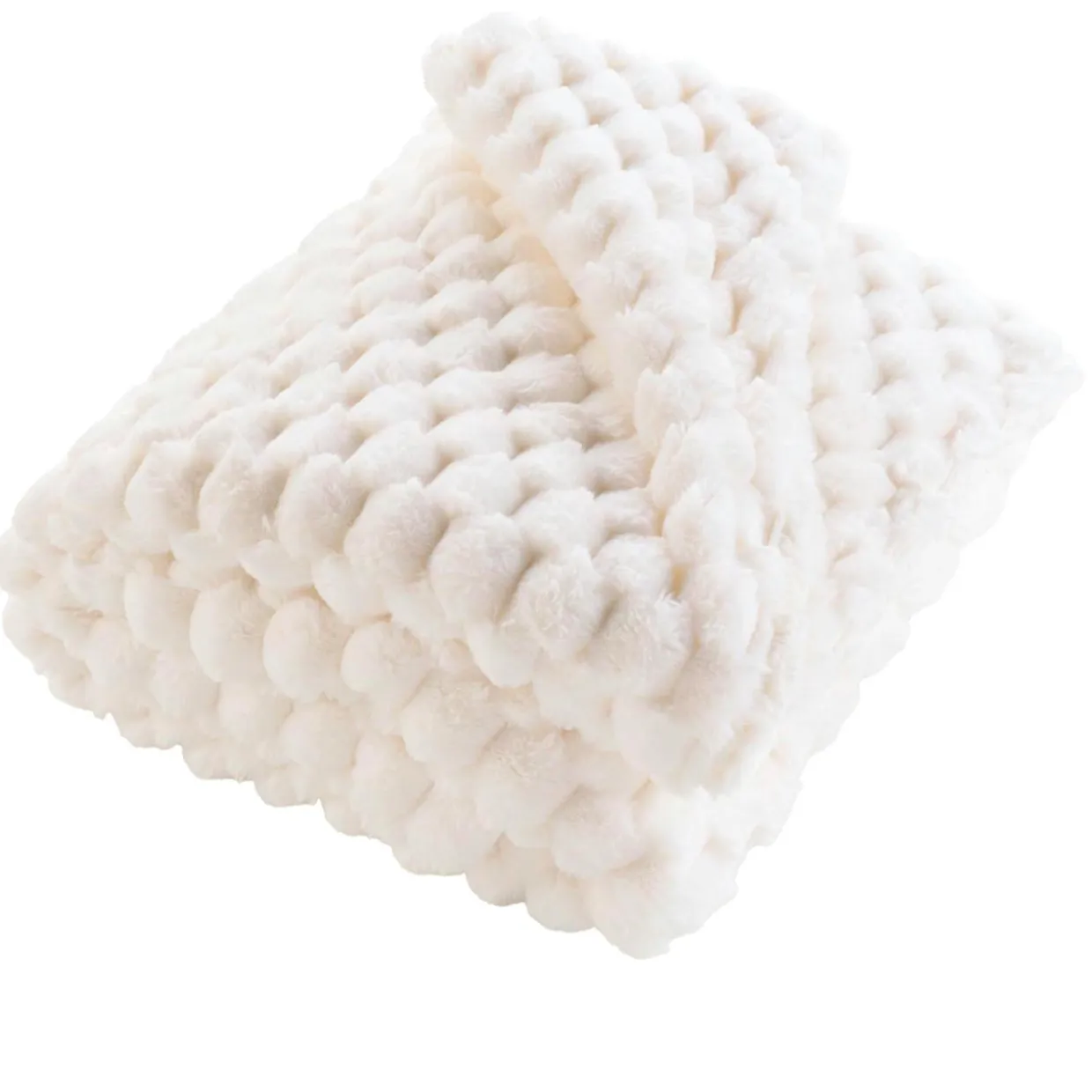 Plaid fausse fourrure (220 x 240 cm) Frosty Ecru