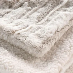 Plaid fausse fourrure (125 x 150 cm) Lynx Beige