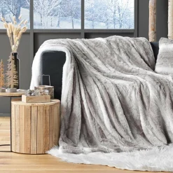 Plaid fausse fourrure (180 x 220 cm) Sven Beige