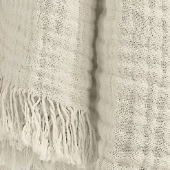 Plaid gaze de coton (130 x 160 cm) Gaïa Beige pampa