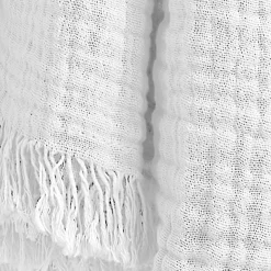 Plaid gaze de coton (180 x 220 cm) Gaïa Blanc chantilly