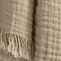Plaid gaze de coton (180 x 220 cm) Gaïa Ficelle
