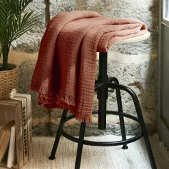 Plaid gaze de coton (130 x 160 cm) Gaïa Terracotta