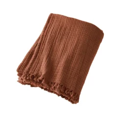 Plaid gaze de coton (130 x 160 cm) Gaïa Terracotta