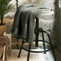 Plaid gaze de coton (130 x 160 cm) Gaïa Vert romarin