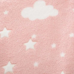 Plaid polaire phosphorescent enfant (125 x 150 cm) Voie lactée Rose