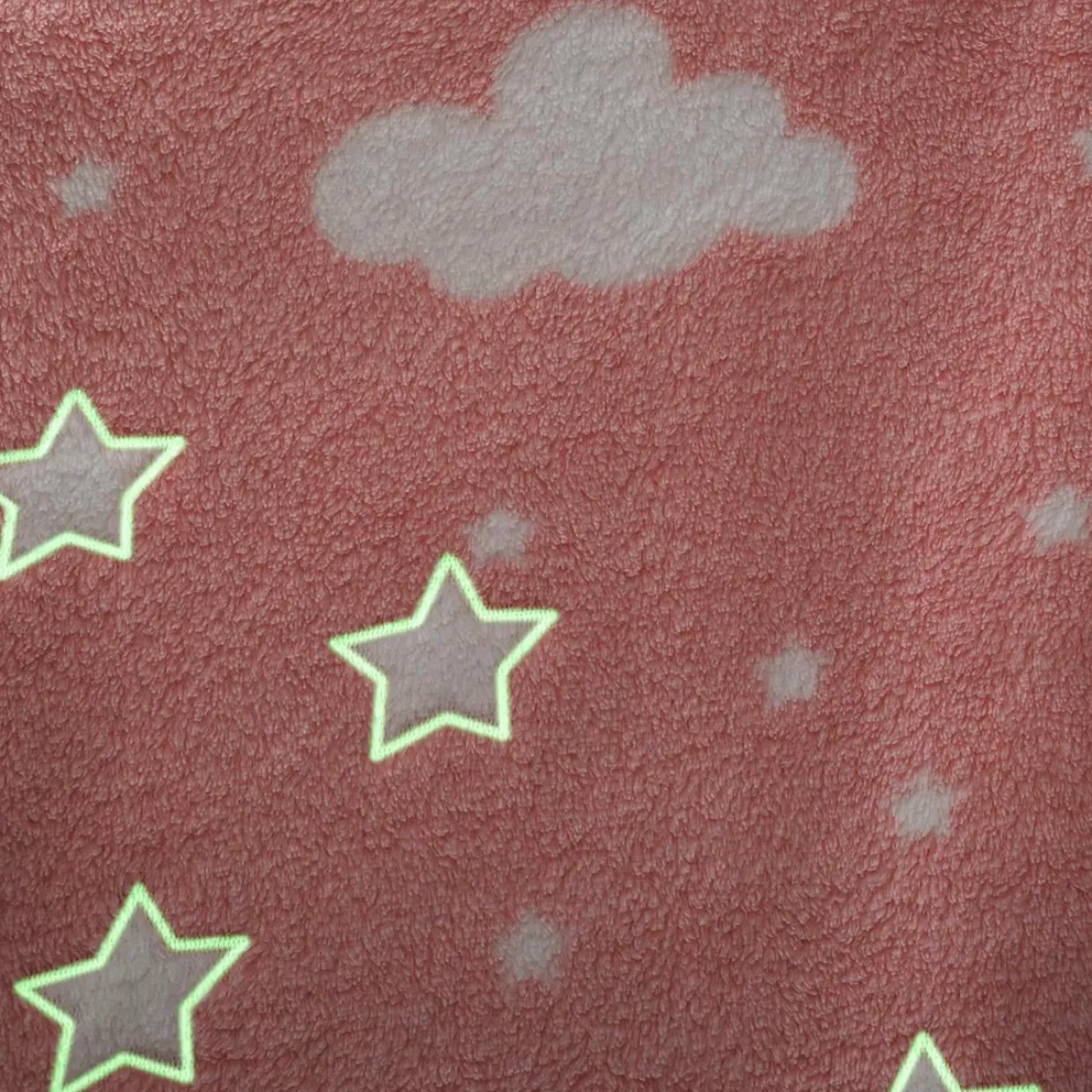 Plaid polaire phosphorescent enfant (125 x 150 cm) Voie lactée Rose