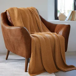 Plaid tricot (125 x 150 cm) Tessa camel