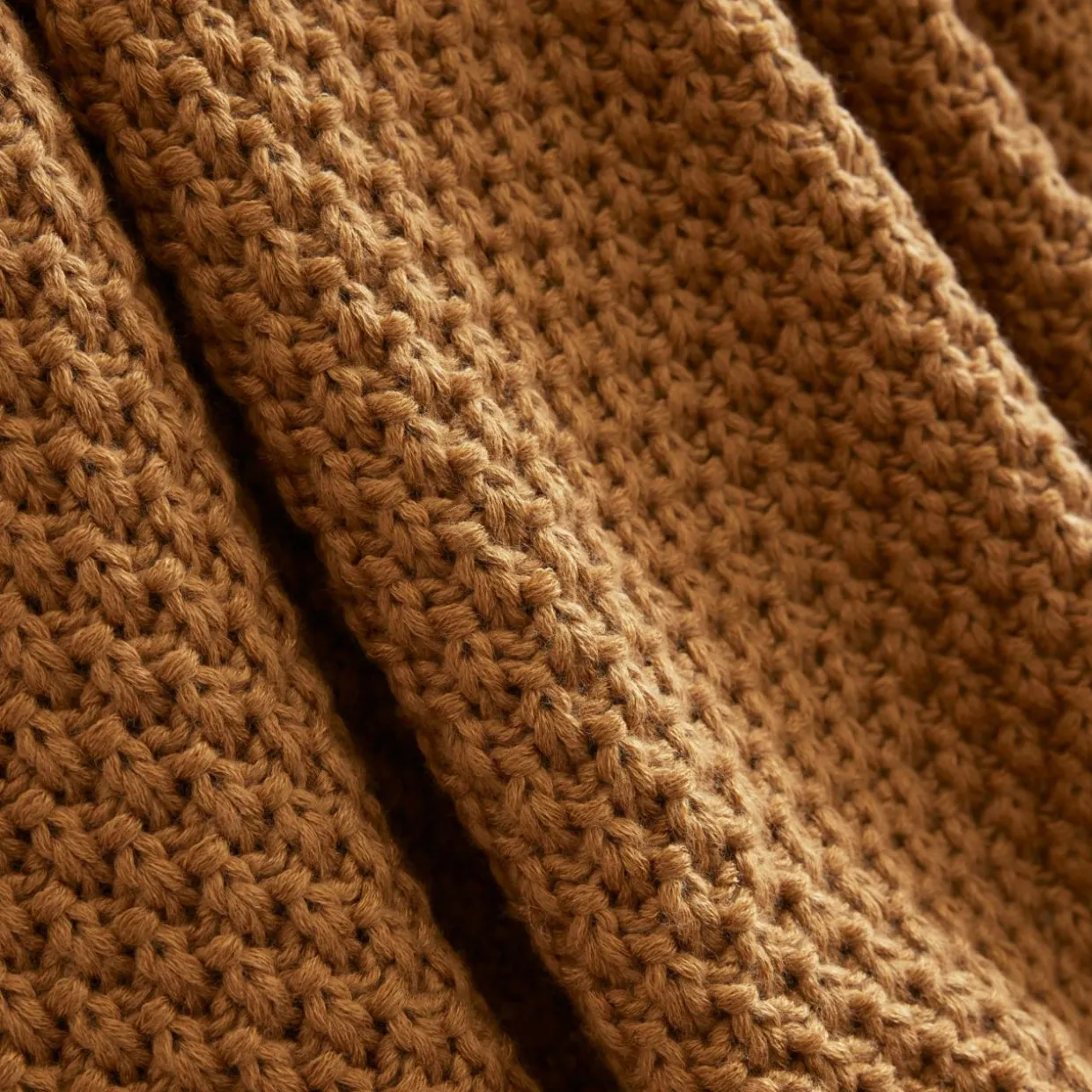 Plaid tricot (125 x 150 cm) Tessa camel