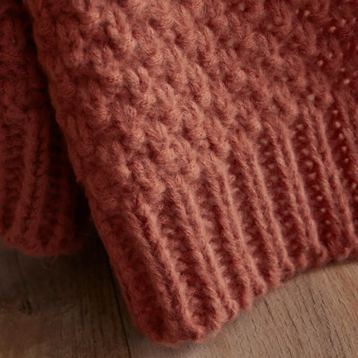 Plaid tricot (125 x 150 cm) Tessa Terracotta