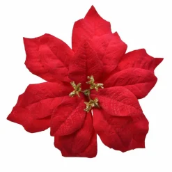 Poinsettia de Noël Noelie sur clip (D16 cm) Rouge