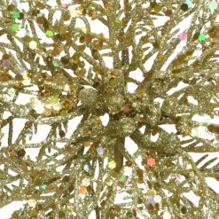 Poinsettia de Noël paillettes sur clip (D23,5 cm) Or