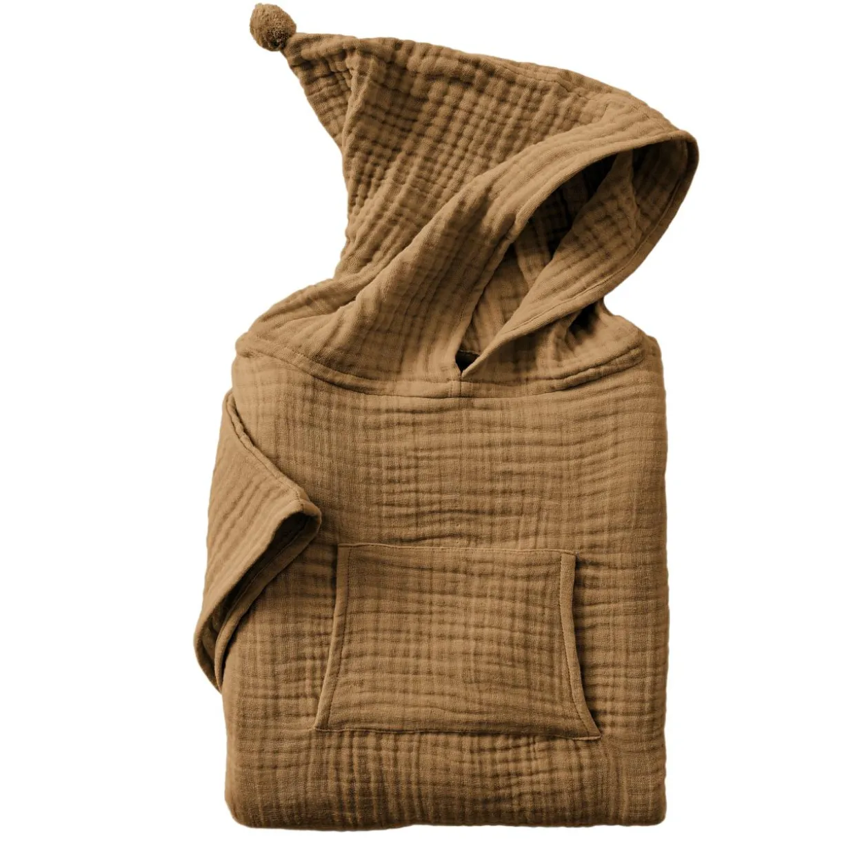 Poncho de bain enfant gaze de coton 6/10 ans Gaïa Camel