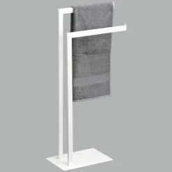 Porte serviette 2 barres (H81 cm) Métal Blanc