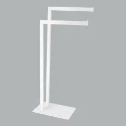 Porte serviette 2 barres (H81 cm) Métal Blanc