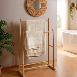 Porte serviette canne de bambou 2 niveaux (H105 cm) Hanoï