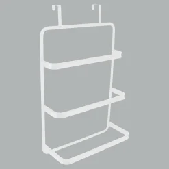Porte serviette sur porte 3 barres (42 x H69 cm) Métal Blanc