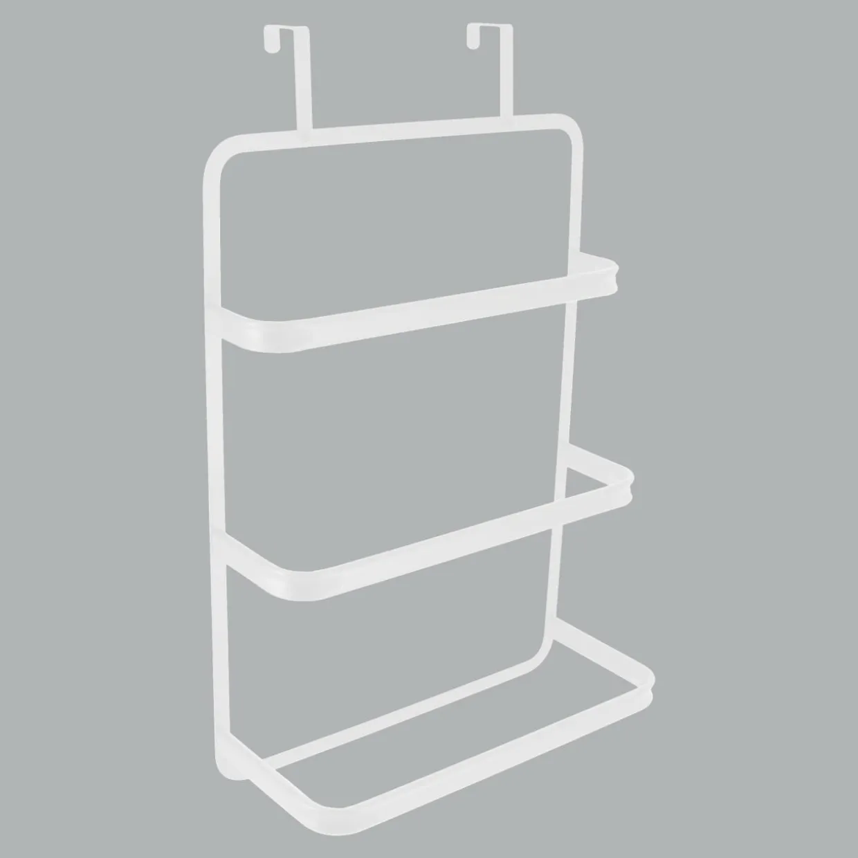 Porte serviette sur porte 3 barres (42 x H69 cm) Métal Blanc