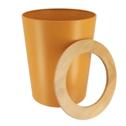 Poubelle salle de bain 5L Purebamboo Jaune moutarde