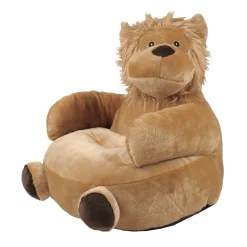 Pouf peluche lion enfant (45 cm) Zimba Marron camel