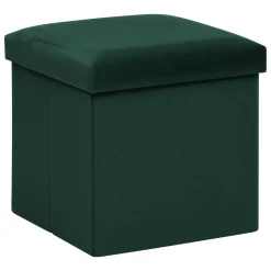 Pouf pliable simple velours ( 38 x 38 cm) Tess Vert