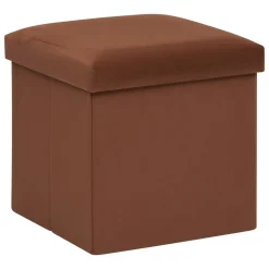 Pouf pliable simple velours ( 38 x 38 cm) Tess Ambre