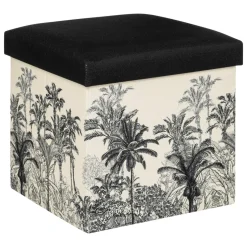 Pouf pliant Benicio Noir et Blanc