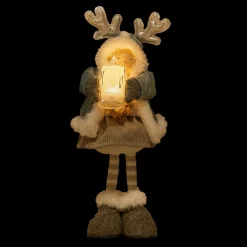 Poupée lumineuse debout (H34 cm) Alice et bougie Bleu ciel