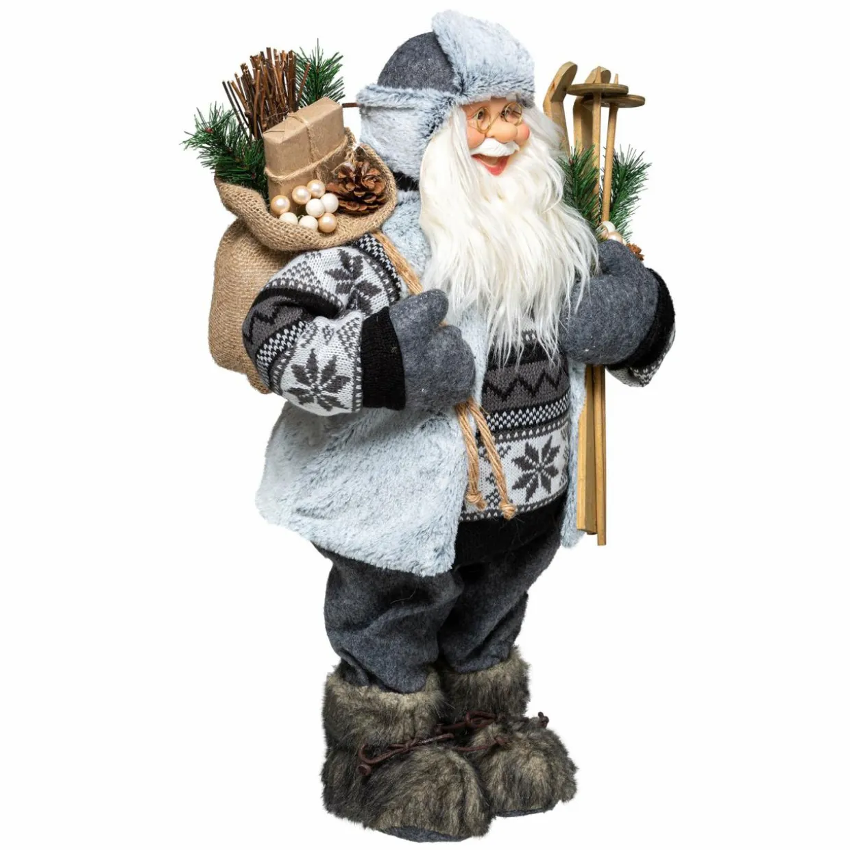 Père Noël déco traditionnel (H120 cm) Arnold